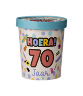 Gekleurde Snoepbakje 70 Jaar 12cm